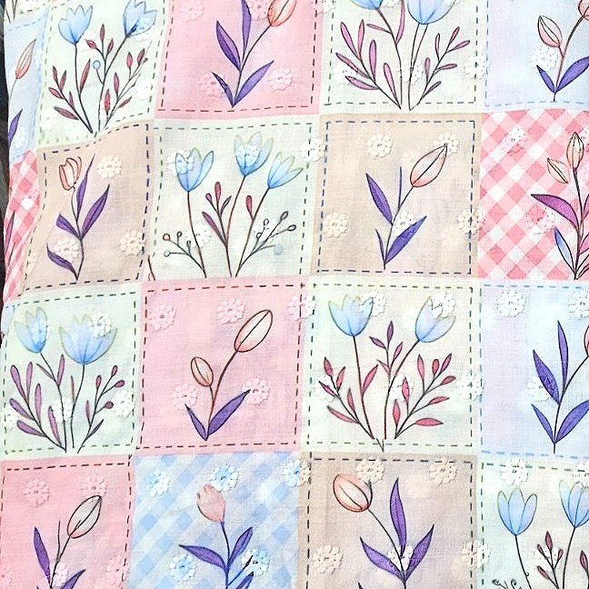 Floral Embroidery Cotton Fabric