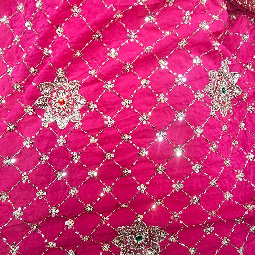 Embroidery Crepe Fabric - EB13259 - Flat fabric