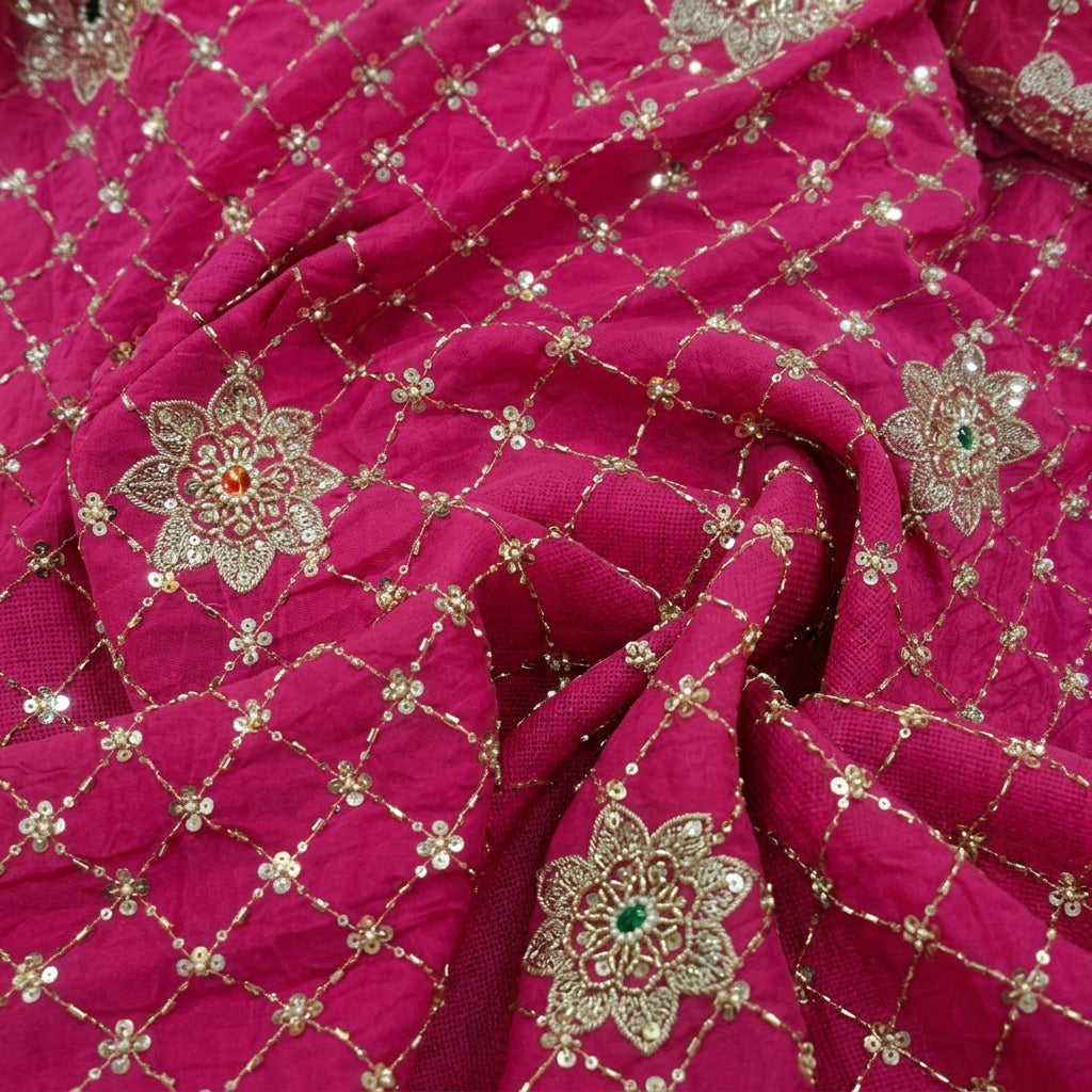 Embroidery Crepe Fabric - EB13259 - Swirl