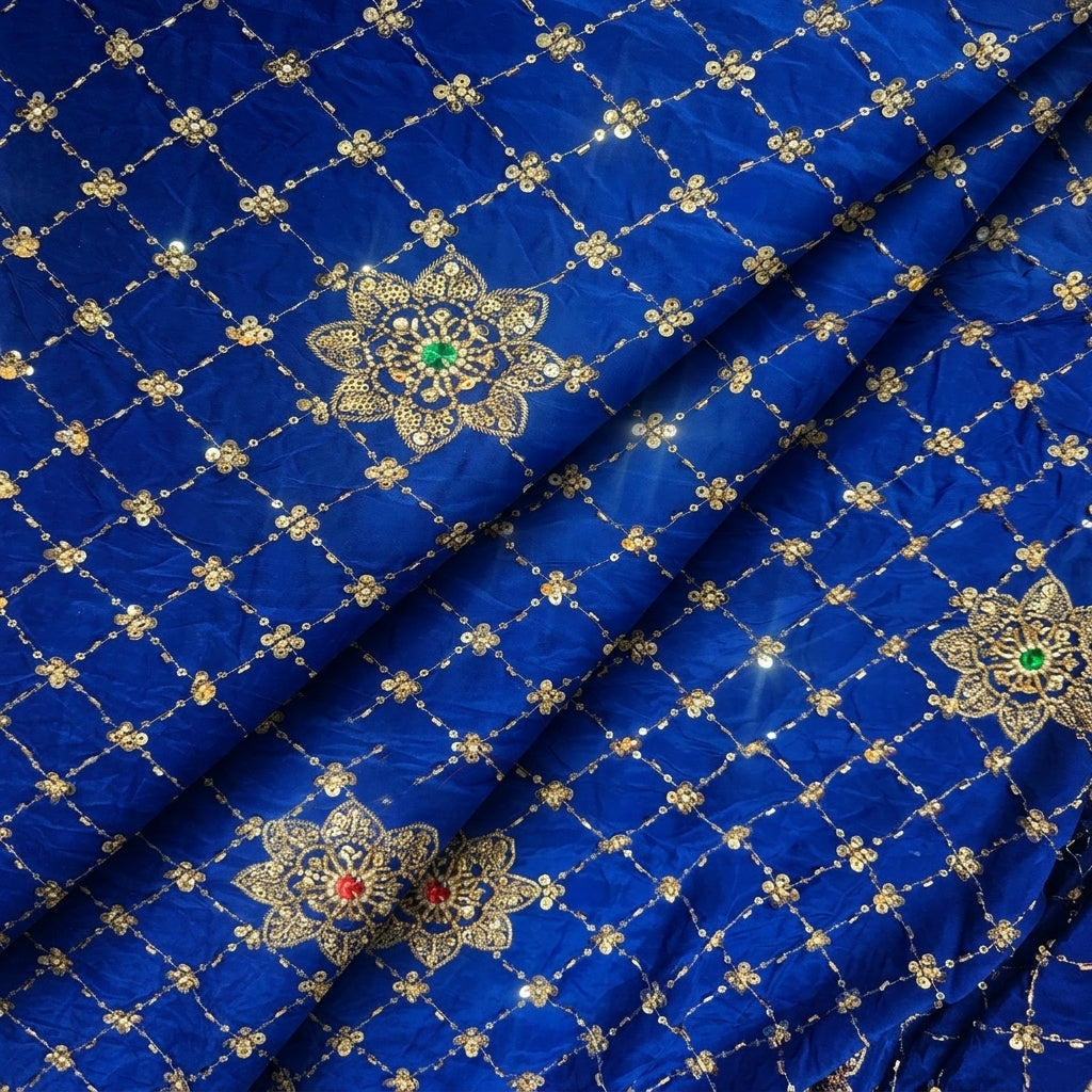 Embroidery Crepe Fabric - EB13260 - folds