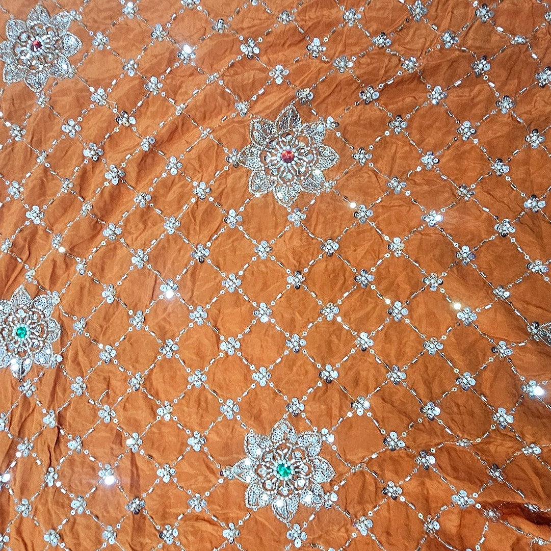Embroidery Crepe Fabric - EB13261 - Flat fabric