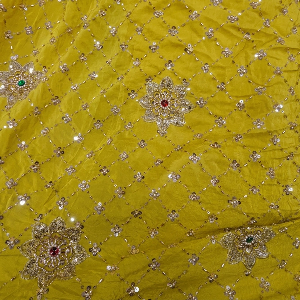 Embroidery Crepe Fabric - EB13262 - Swirl