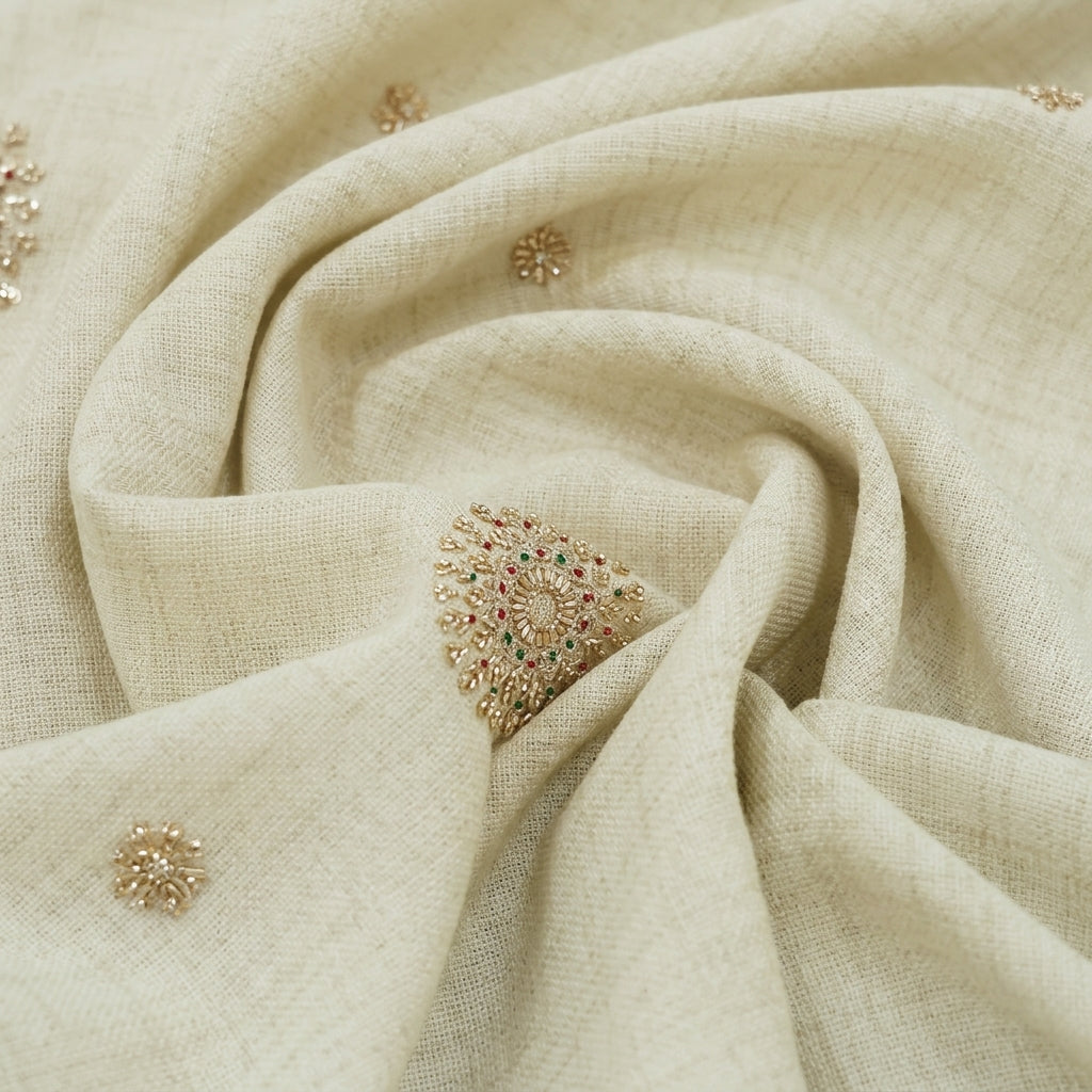 Embroidery Crepe Fabric - EB13265 - Swirl
