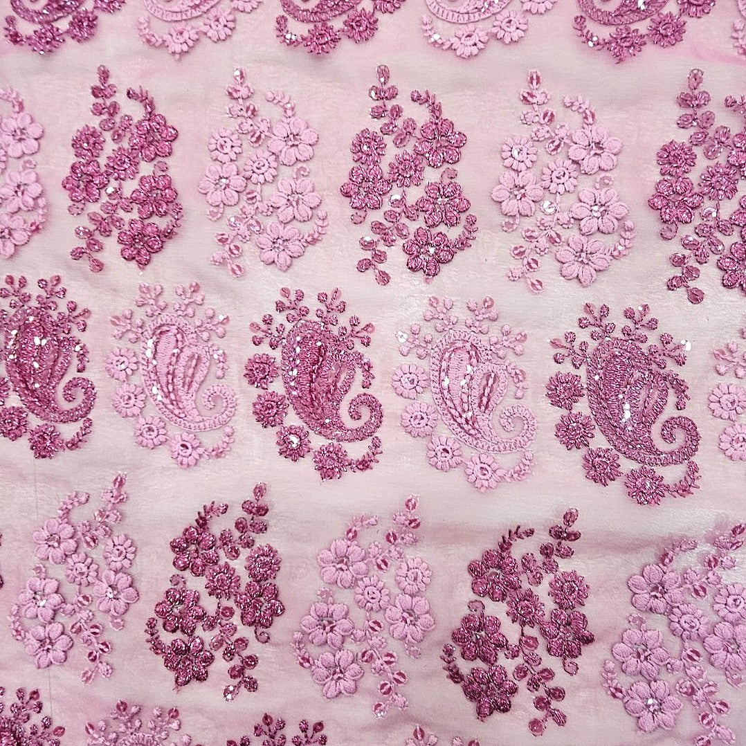Embroidery Georgette Fabric - EB13266 - Flat fabric