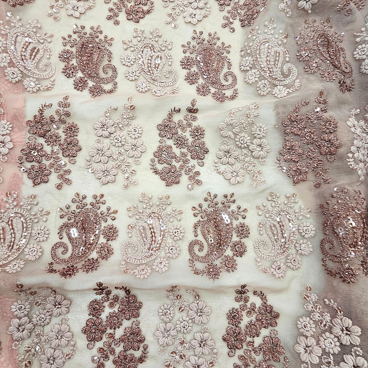 Embroidery Georgette Fabric - EB13267 - Flat fabric