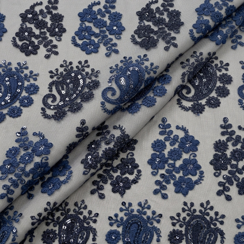 Embroidery Georgette Fabric - EB13269 - folds