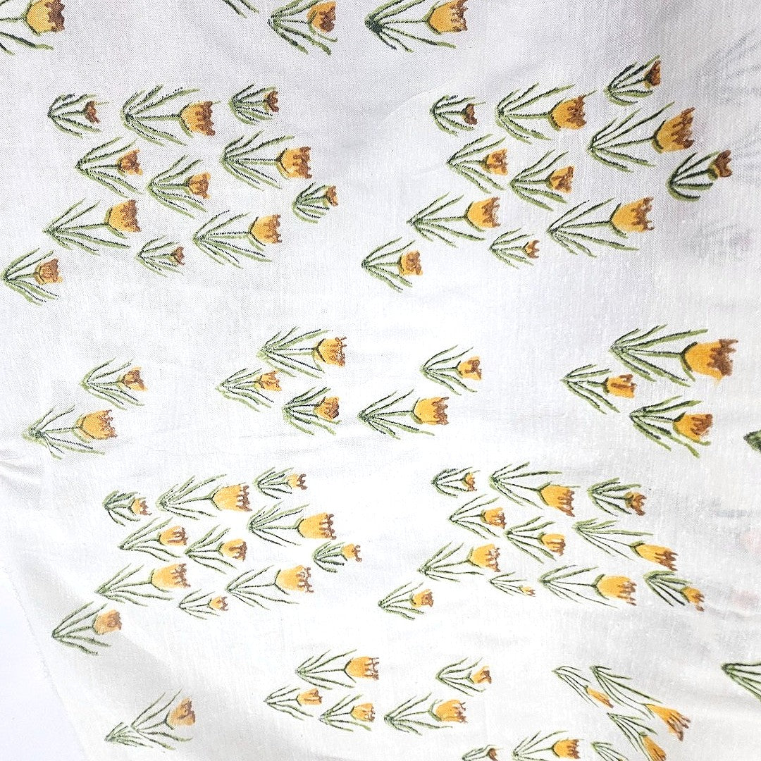 Floral Linen Fabric - EB13279 - Flat fabric