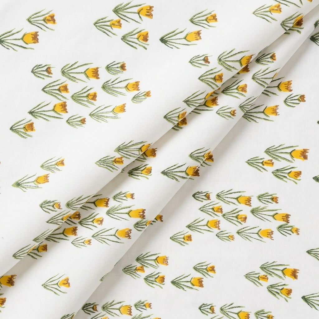 Floral Linen Fabric - EB13279 - folds