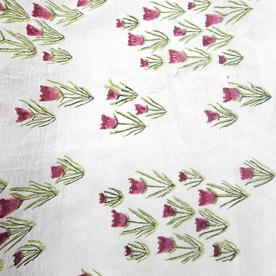 Floral Linen Fabric - EB13280 - Flat fabric