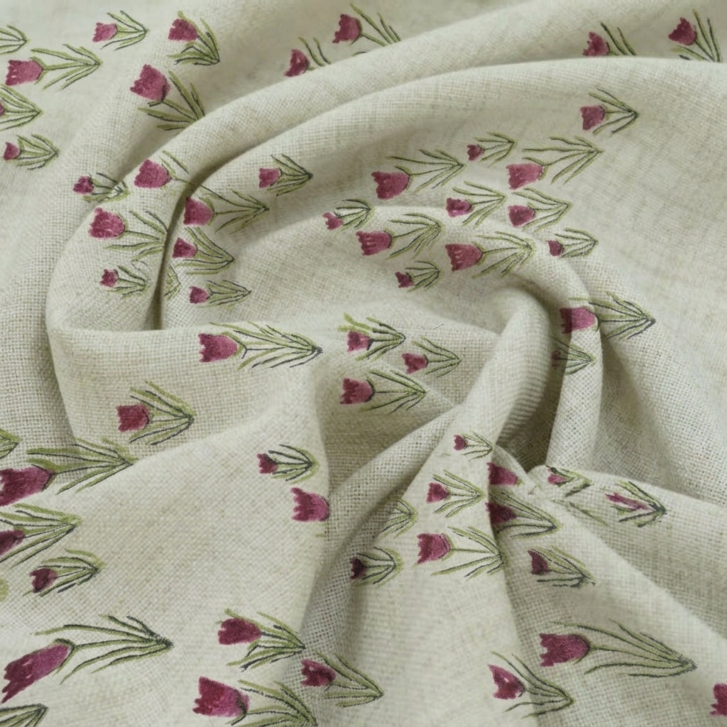 Floral Linen Fabric - EB13280 - Swirl