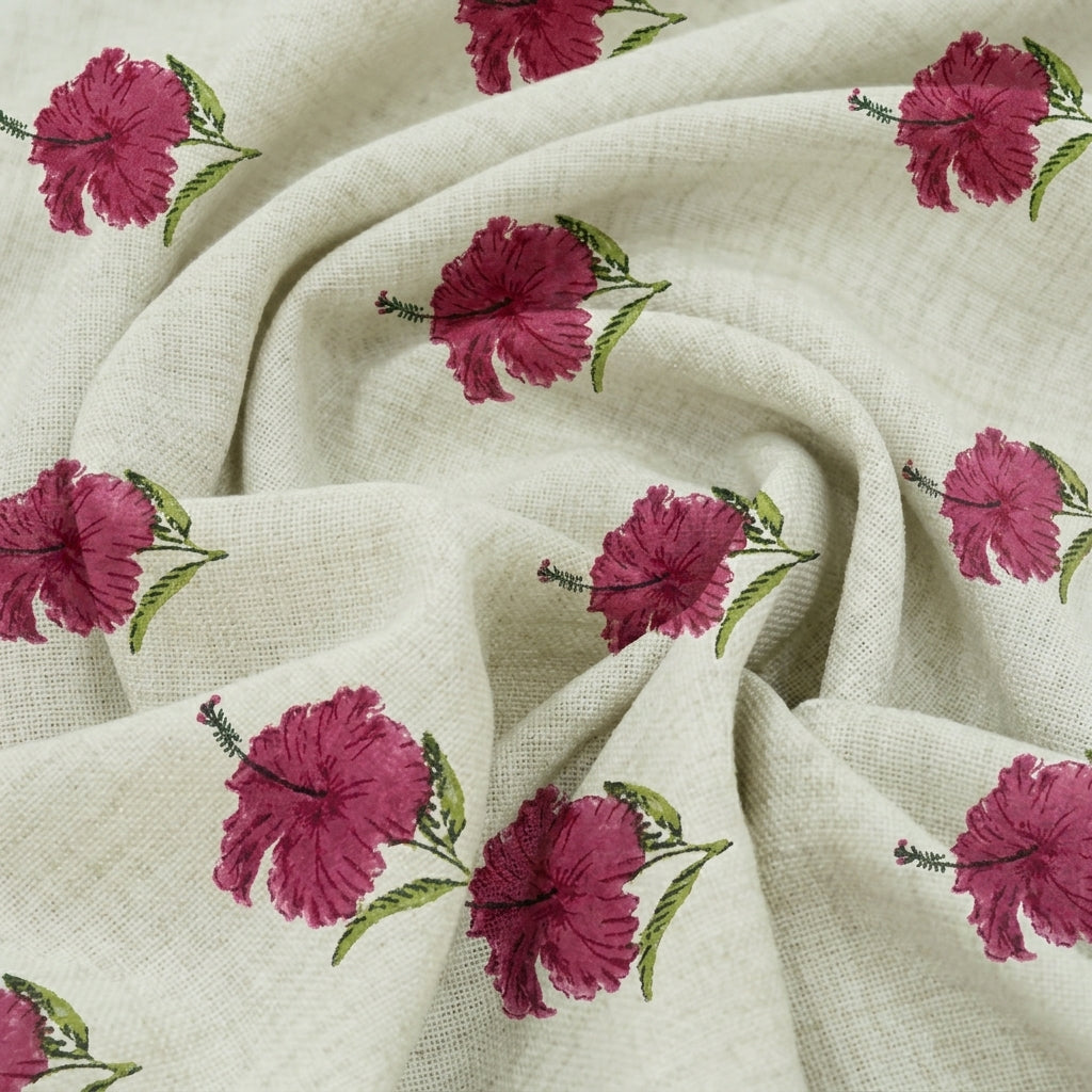 Floral Linen Fabric - EB13283 - Swirl