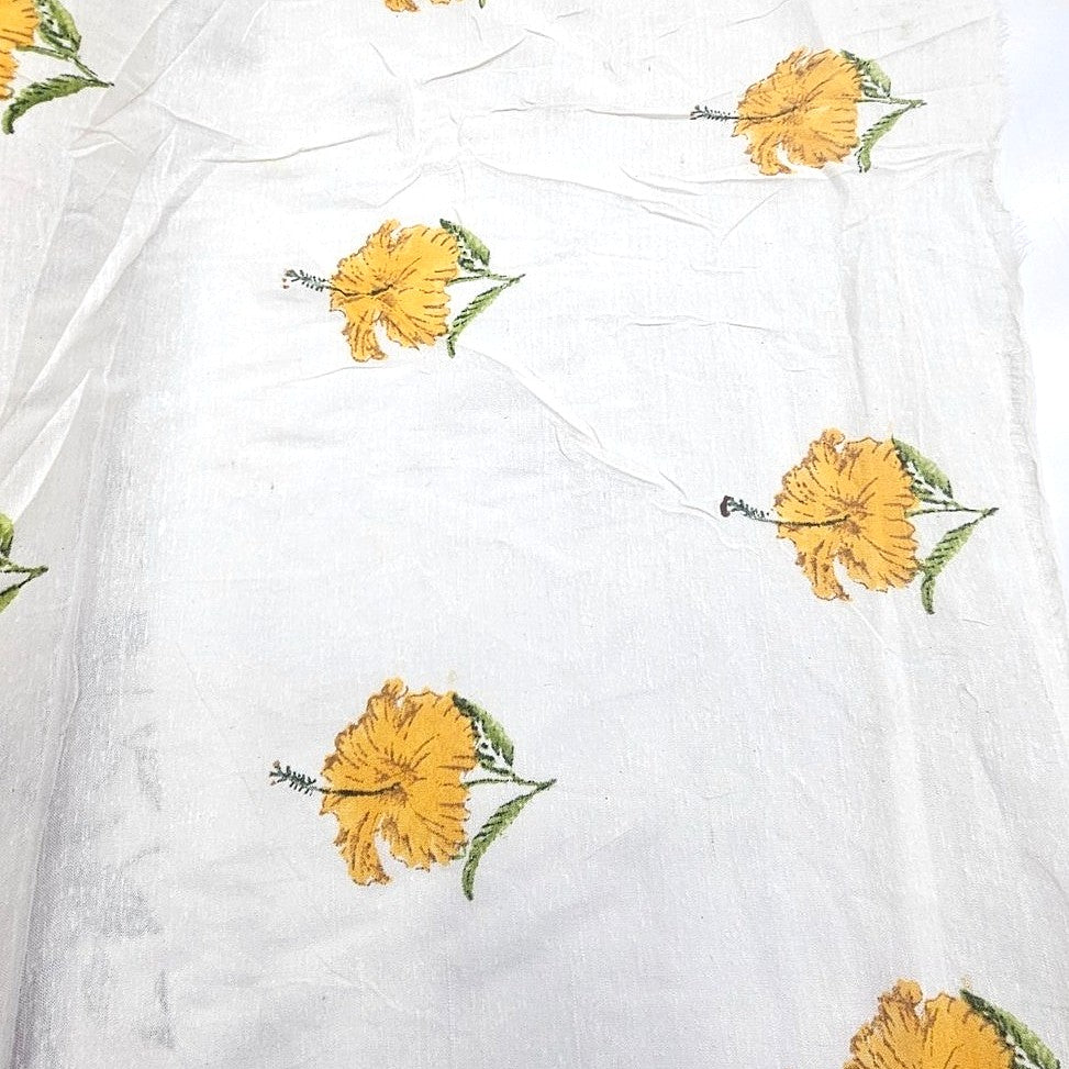 Floral Linen Fabric - EB13284 - Flat fabric