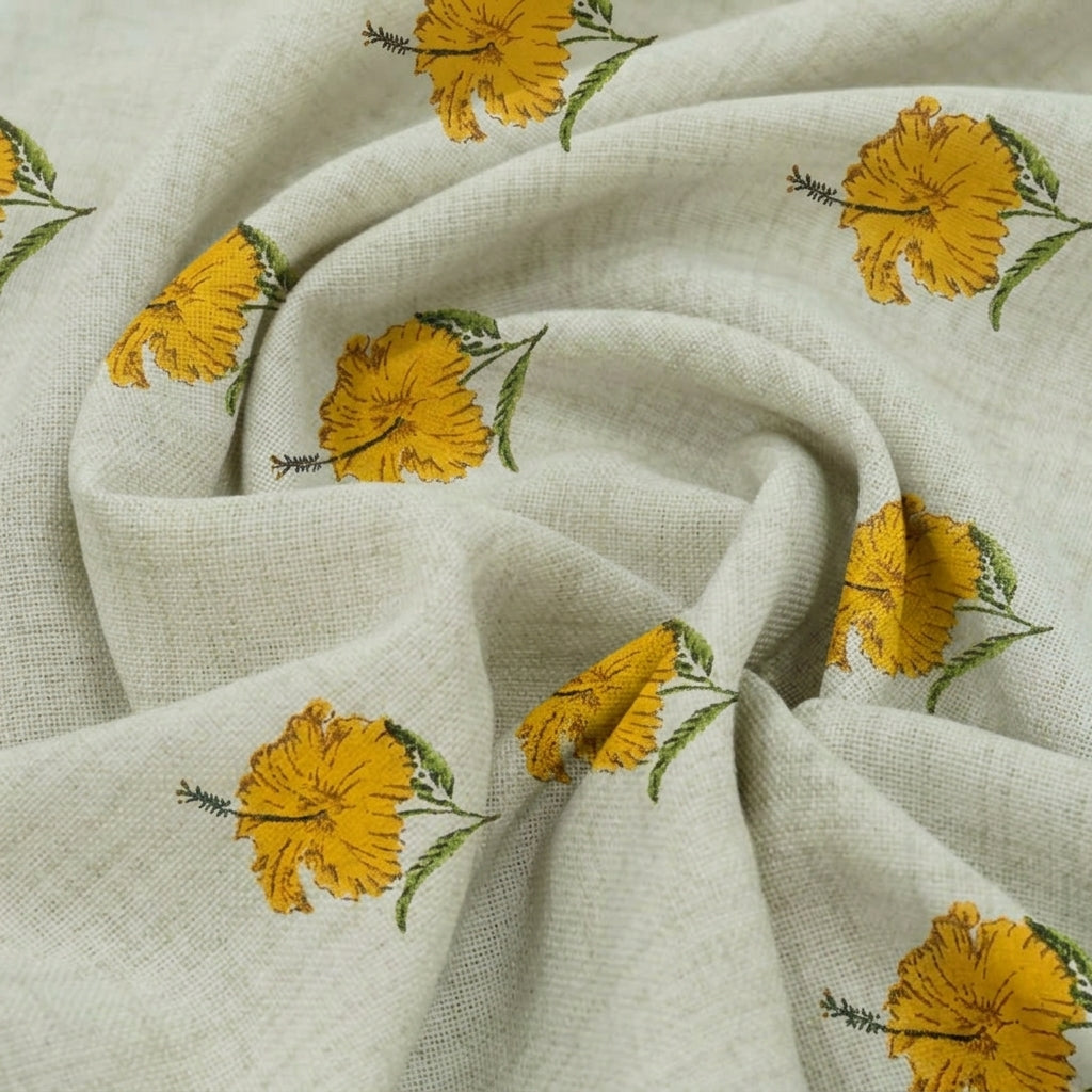 Floral Linen Fabric - EB13284 - Swirl