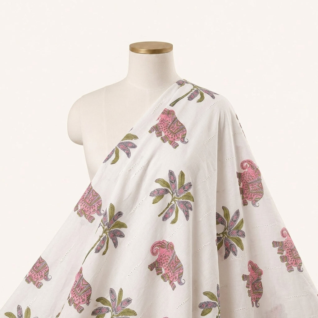 Embroidery Cotton Fabric - EB13288 - saree_drape