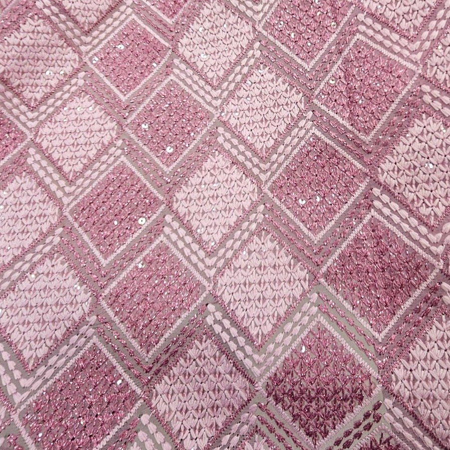 Embroidery Georgette Fabric - EB13298 - Flat fabric