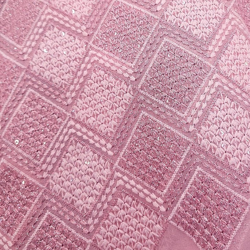 Embroidery Georgette Fabric - EB13300 - Flat fabric