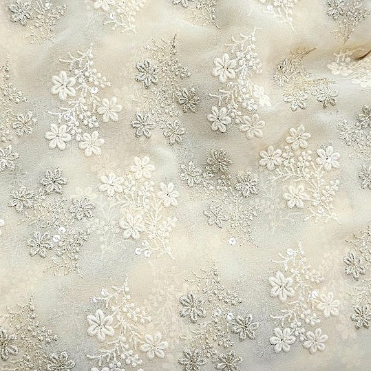 Embroidery Georgette Fabric - EB13306 - Flat fabric