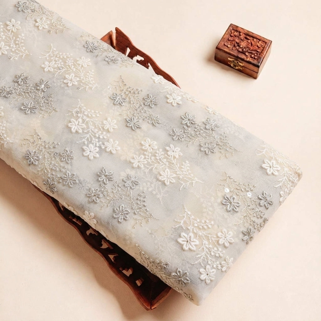 Embroidery Georgette Fabric - EB13306 - tray_3