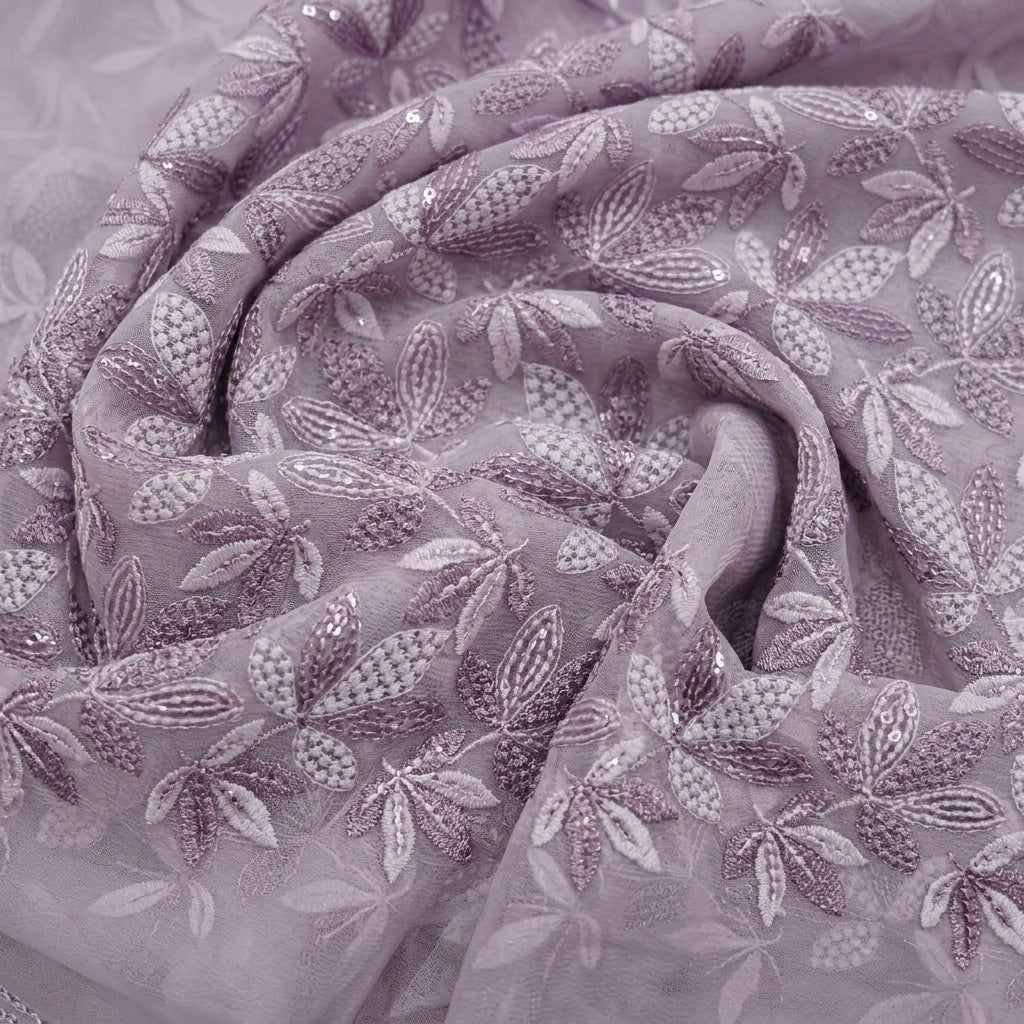 Embroidery Georgette Fabric - EB13307 - Swirl