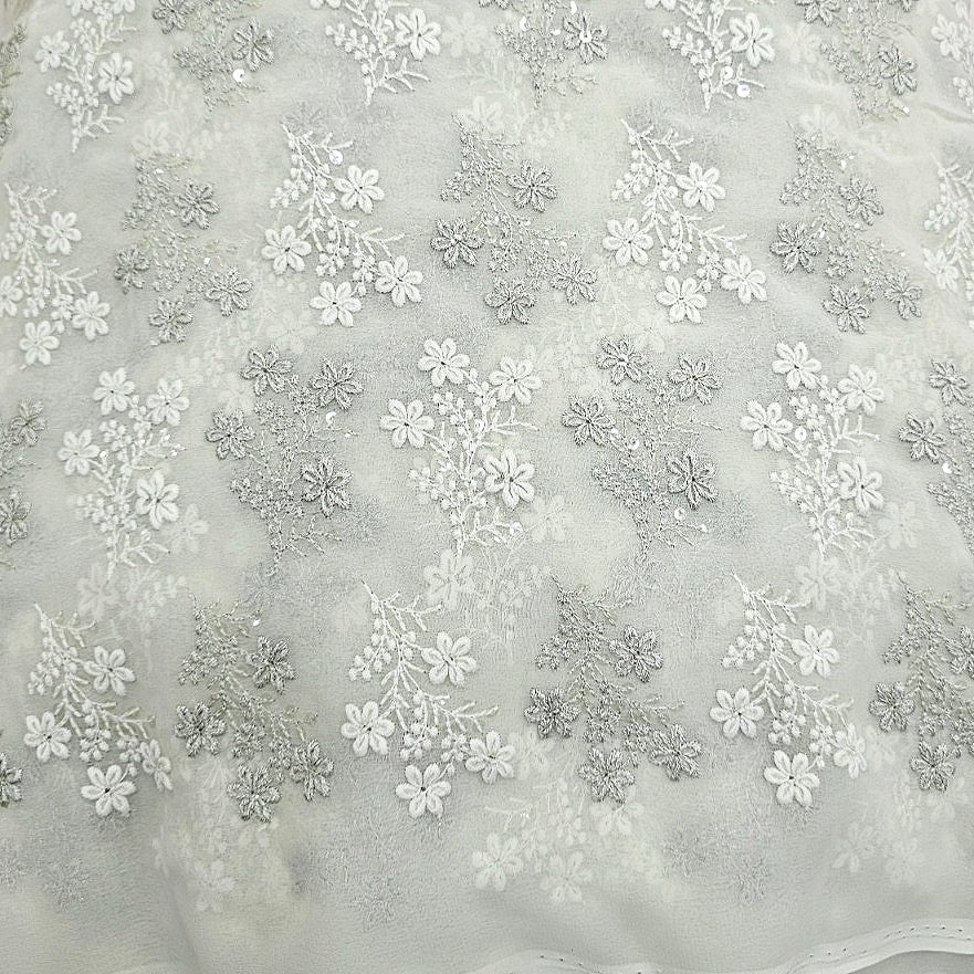 Embroidery Georgette Fabric - EB13308 - Flat fabric