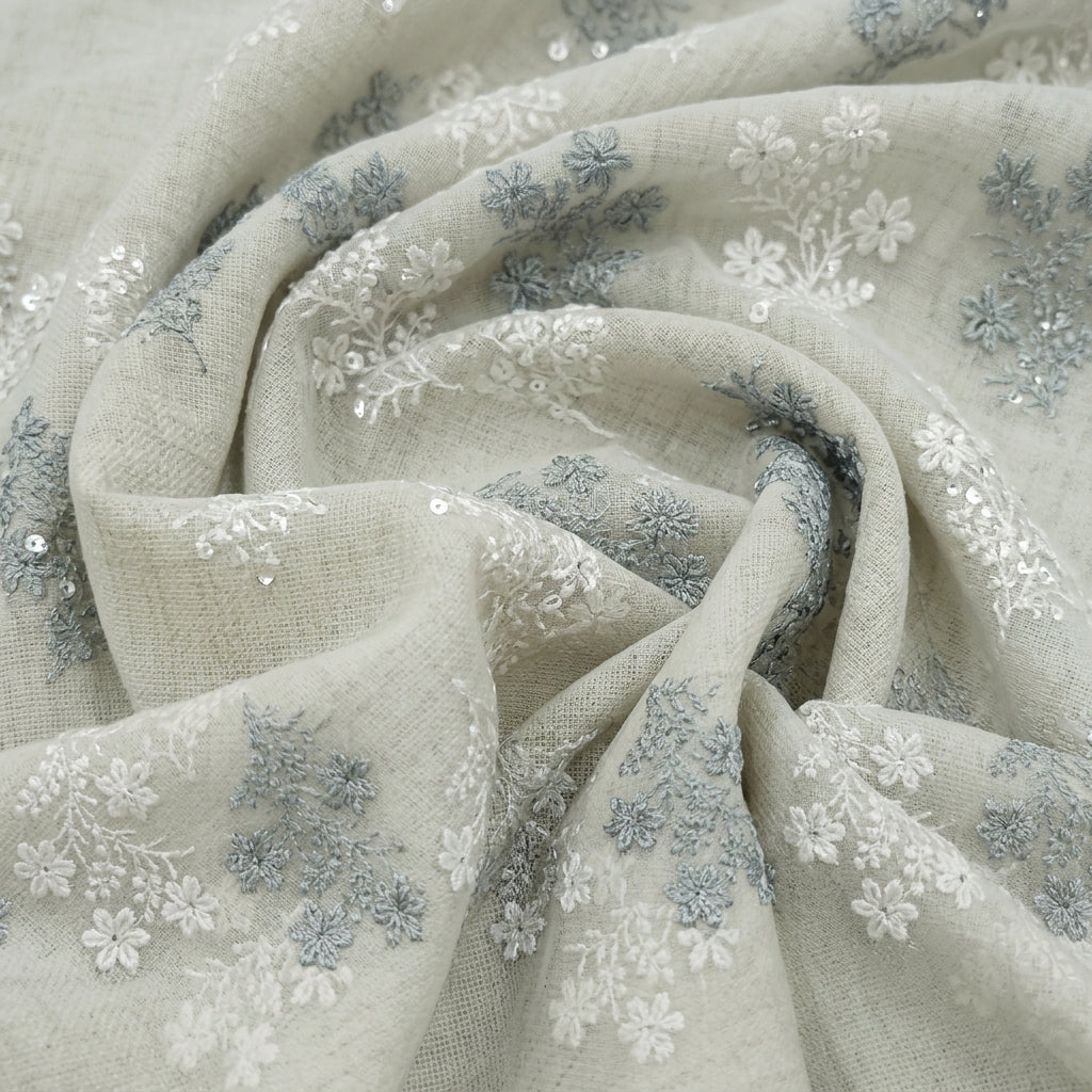 Embroidery Georgette Fabric - EB13308 - Swirl
