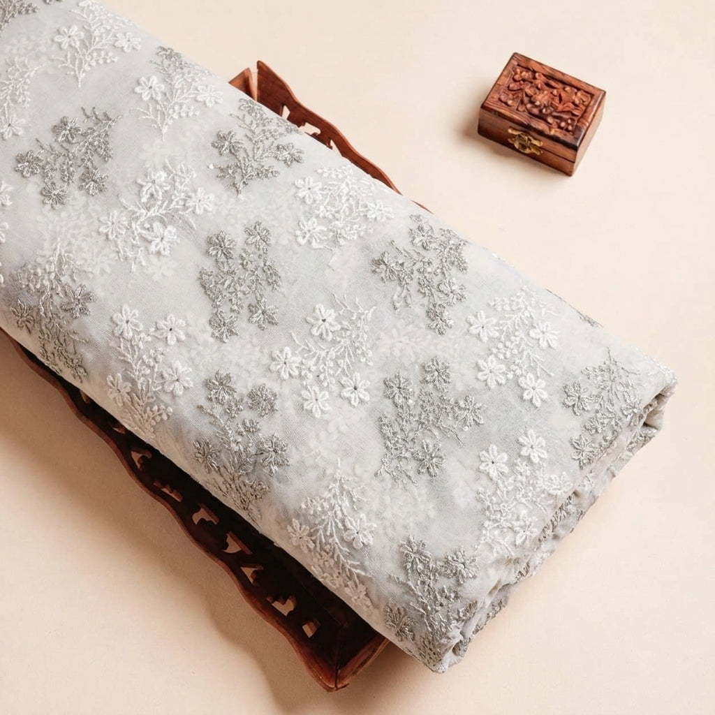 Embroidery Georgette Fabric - EB13308 - tray_3