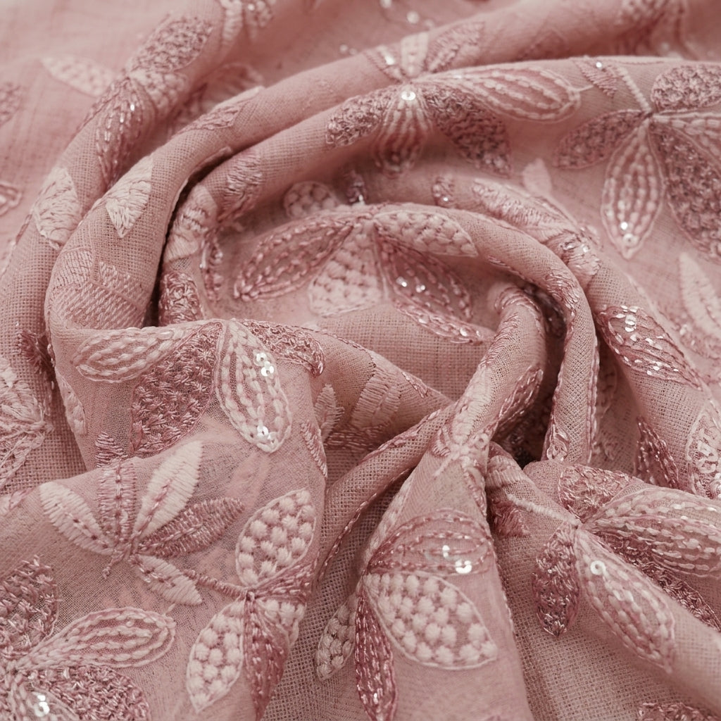 Embroidery Georgette Fabric - EB13310 - Swirl
