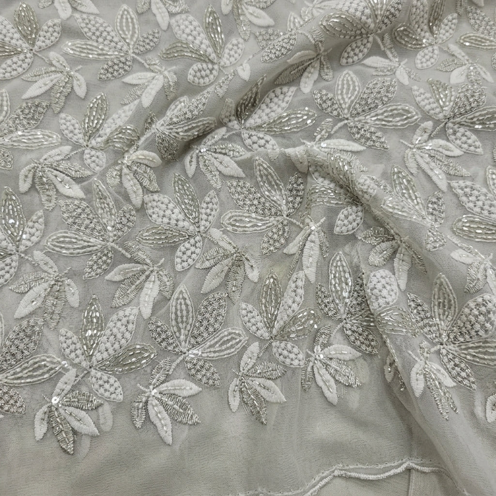 Embroidery Georgette Fabric - EB13311 - Swirl