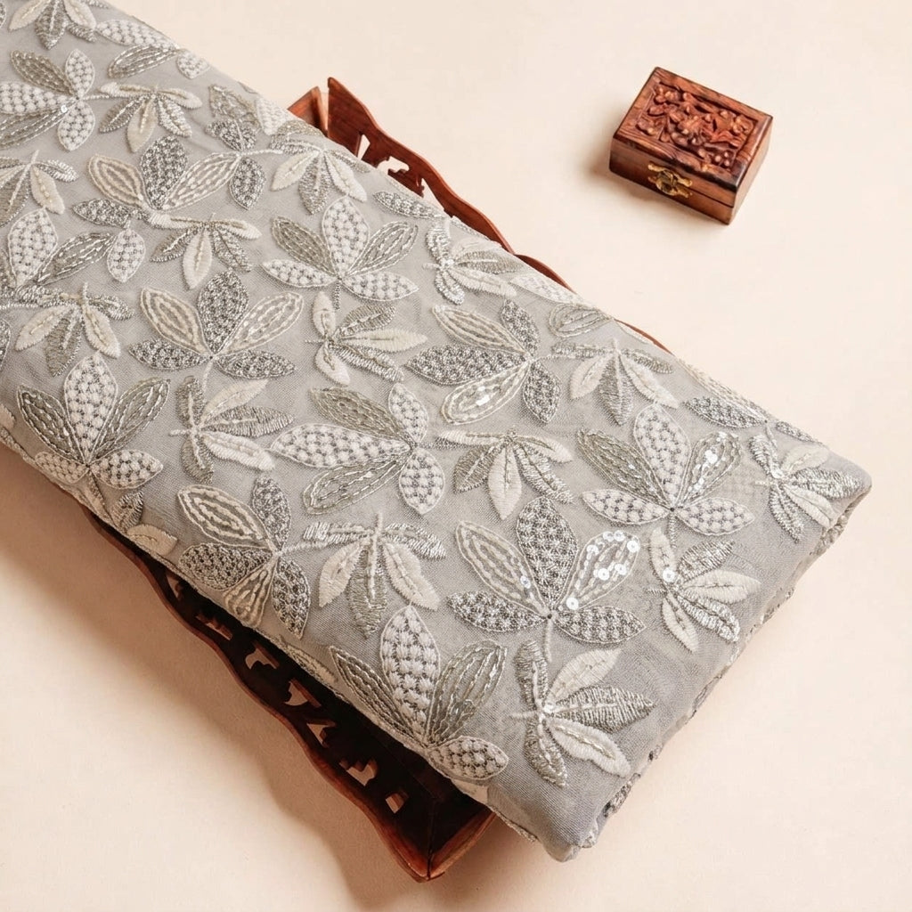 Embroidery Georgette Fabric - EB13311 - tray_3