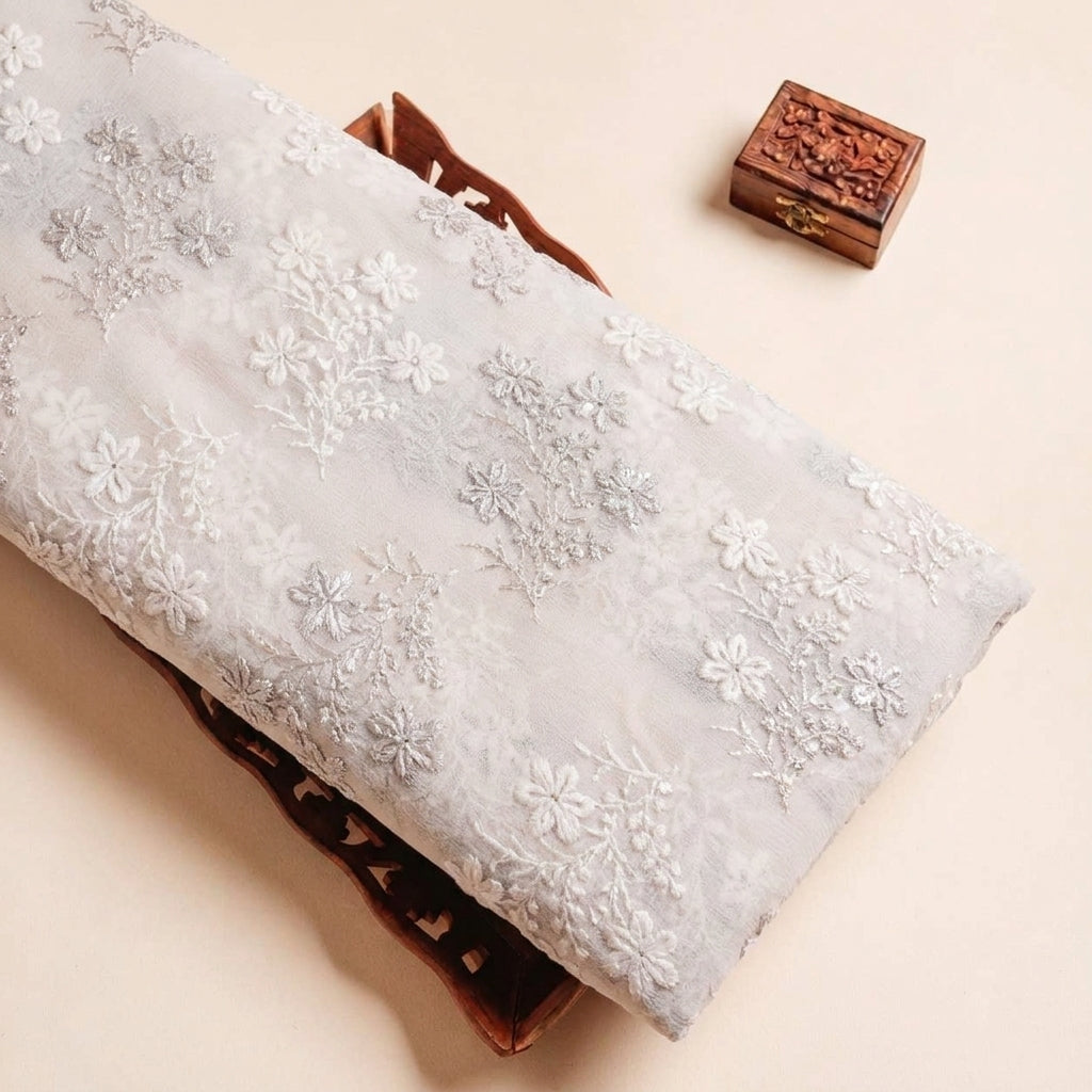 Embroidery Georgette Fabric - EB13312 - tray_3