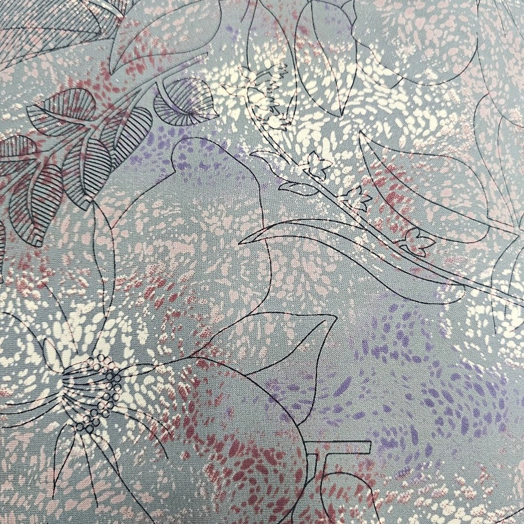 Floral Crepe Fabric - EB13319 - Flat fabric