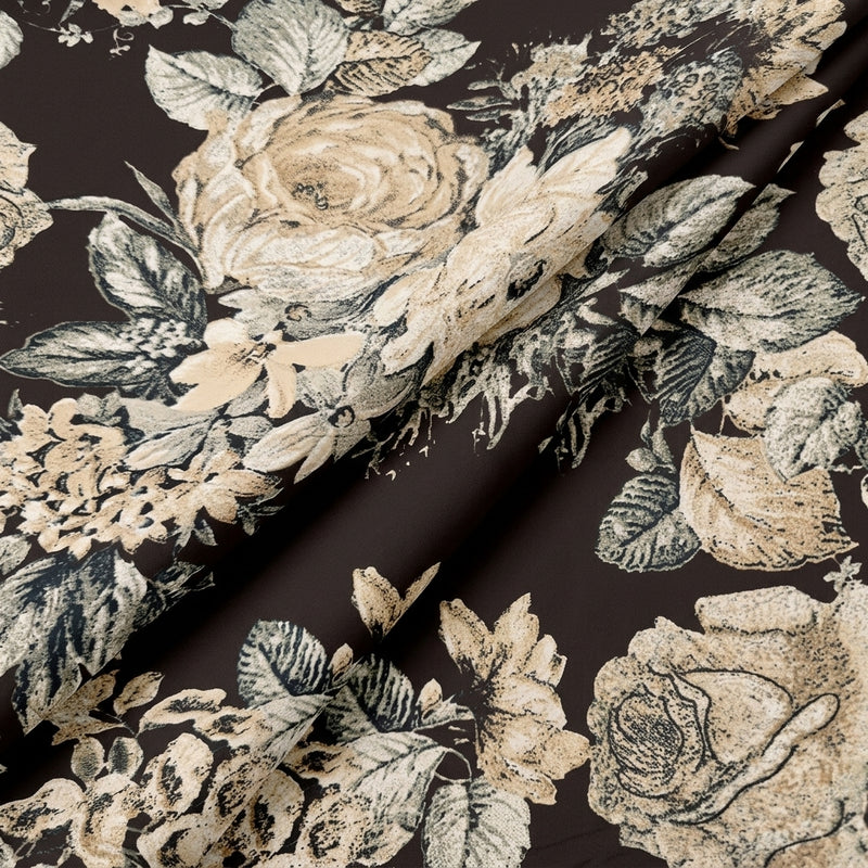 Floral Crepe Fabric - EB13325 - Folds