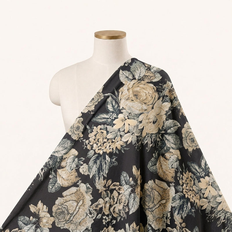 Floral Crepe Fabric - EB13325 - Saree Drape