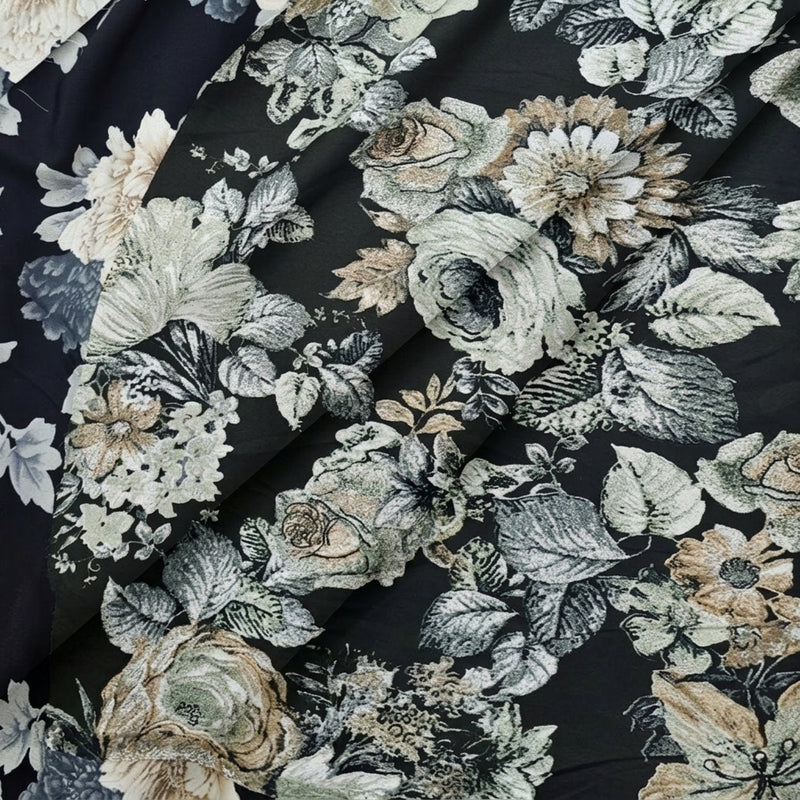 Floral Crepe Fabric - EB13326 - Folds