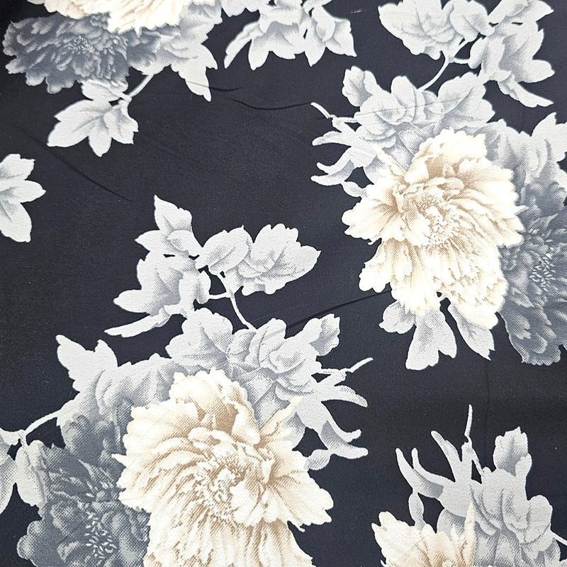 Floral Crepe Fabric - EB13327 - Flat Fabric