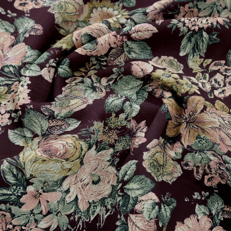 Floral Crepe Fabric - EB13328 - Swirl