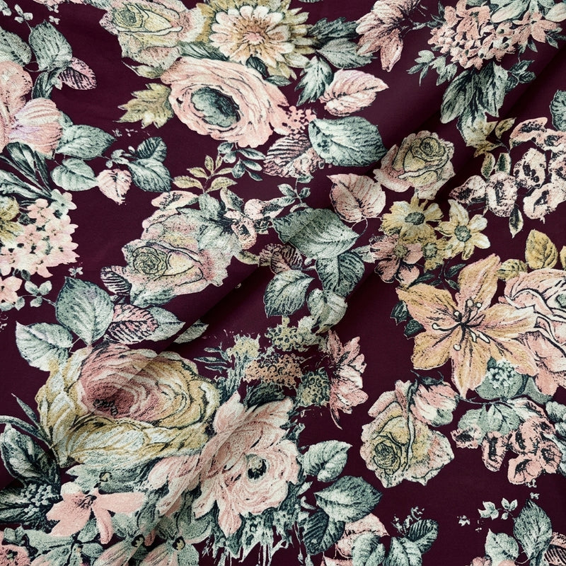 Floral Crepe Fabric - EB13328 - Folds