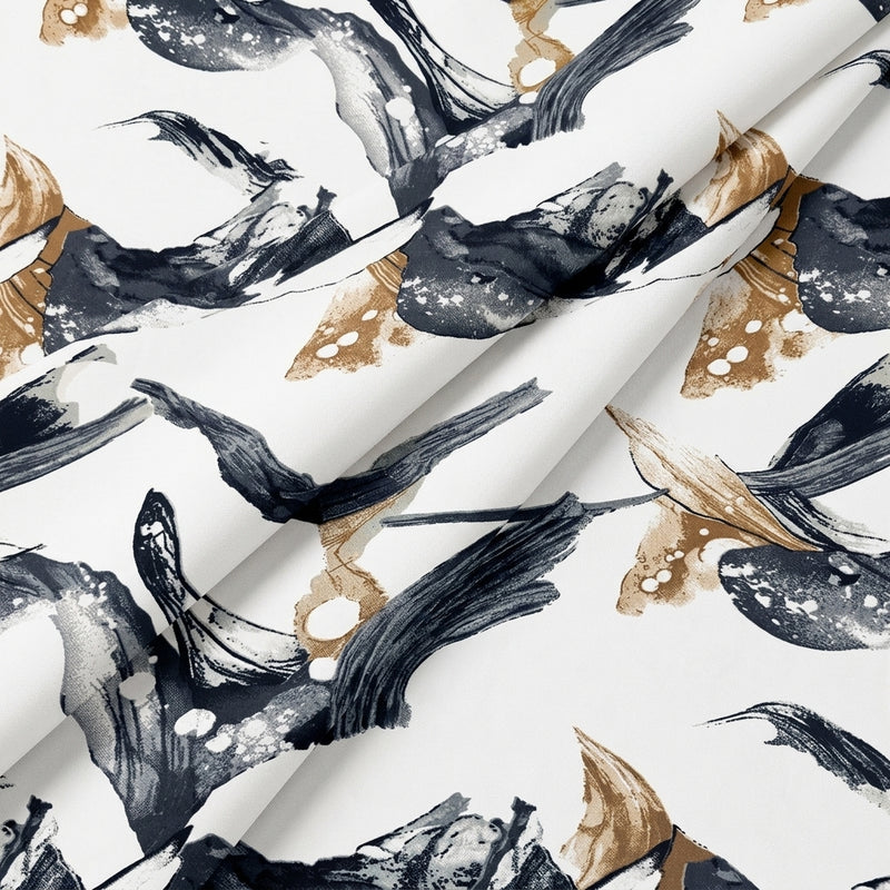 White Floral Crepe Fabric - EB13329 - EB13329 - Folds
