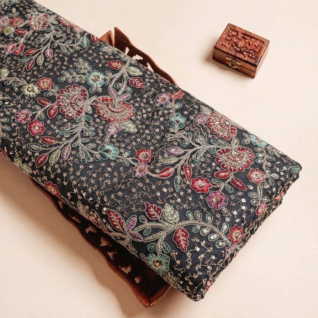 Embroidery Georgette Fabric - EB13337 - tray_3