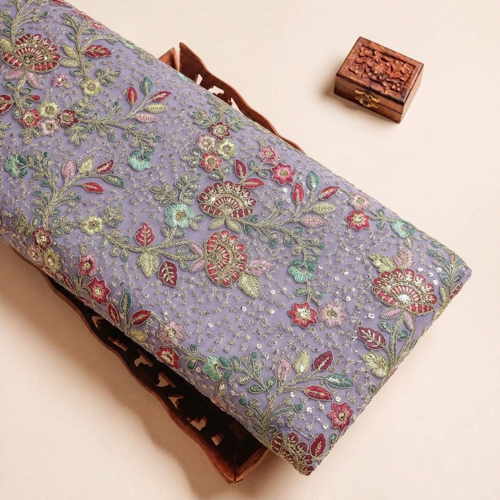 Embroidery Georgette Fabric - EB13342 - tray_3