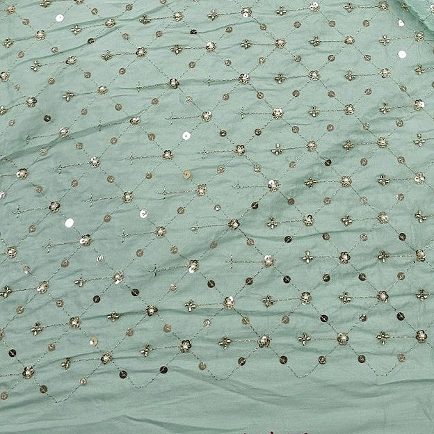 Embroidery Crepe Fabric - EB13358 - Flat fabric