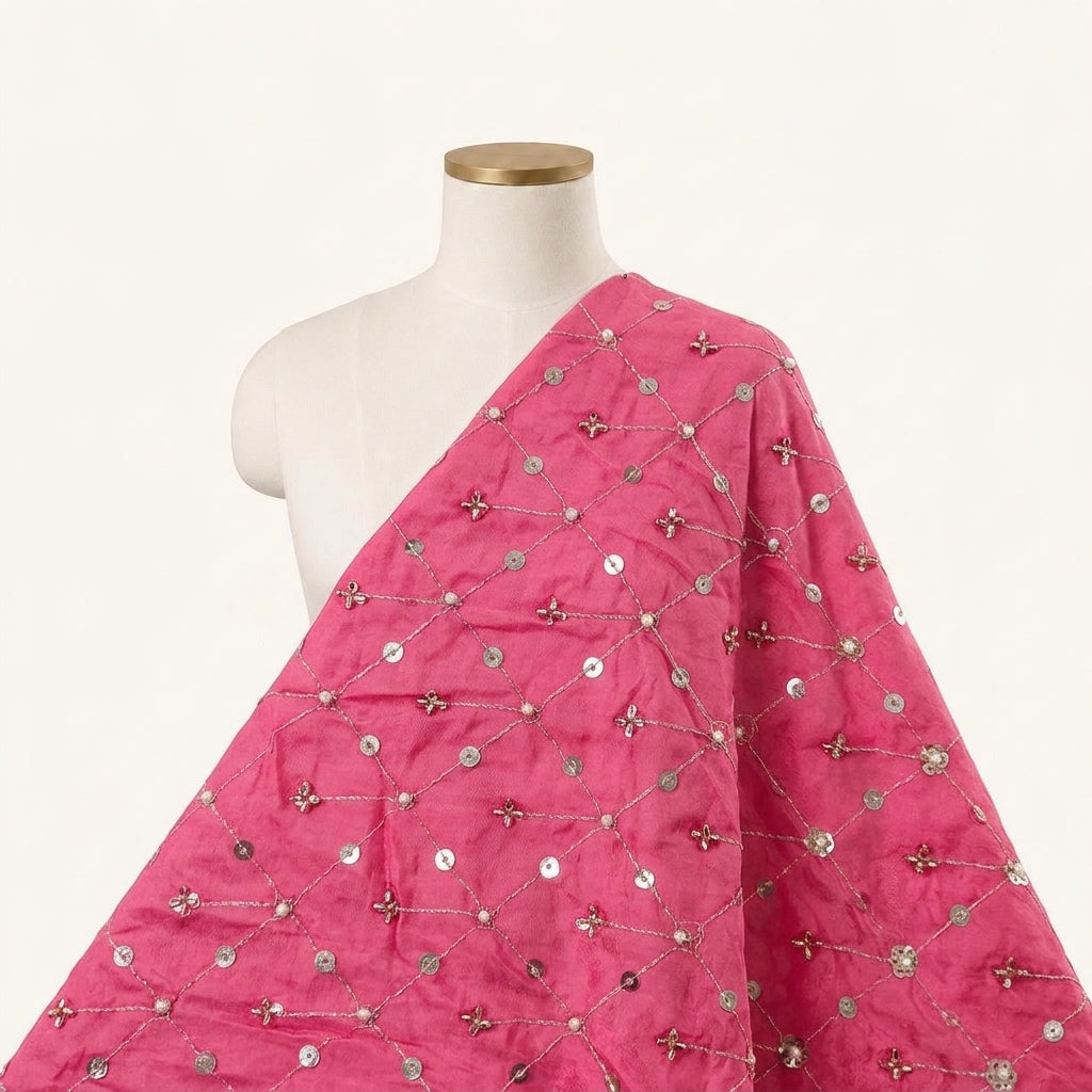 Embroidery Crepe Fabric - EB13359 - saree_drape