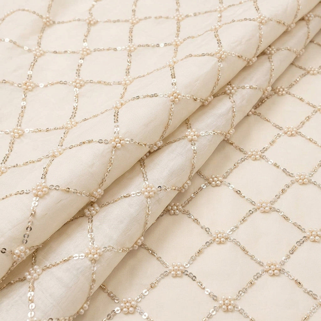 Embroidery Crepe Fabric - EB13360 - folds