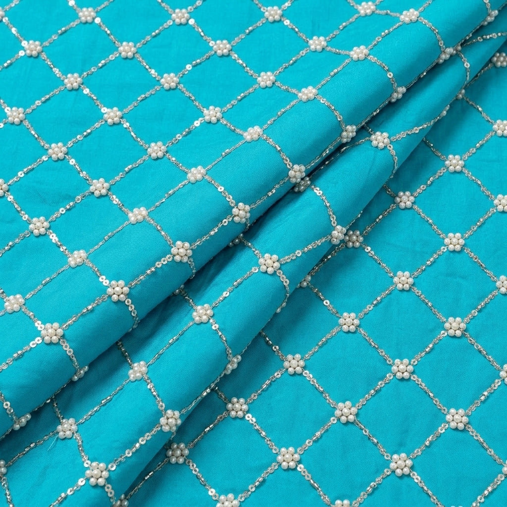 Embroidery Crepe Fabric - EB13361 - folds