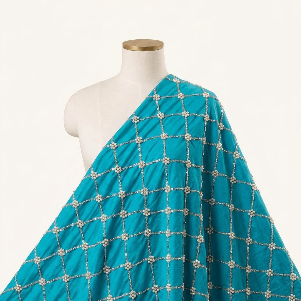 Embroidery Crepe Fabric - EB13361 - saree_drape