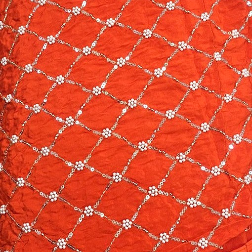 Embroidery Crepe Fabric - EB13363 - Flat fabric