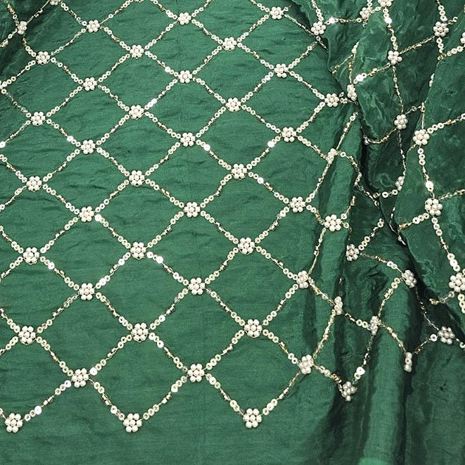 Embroidery Crepe Fabric - EB13364 - Flat fabric