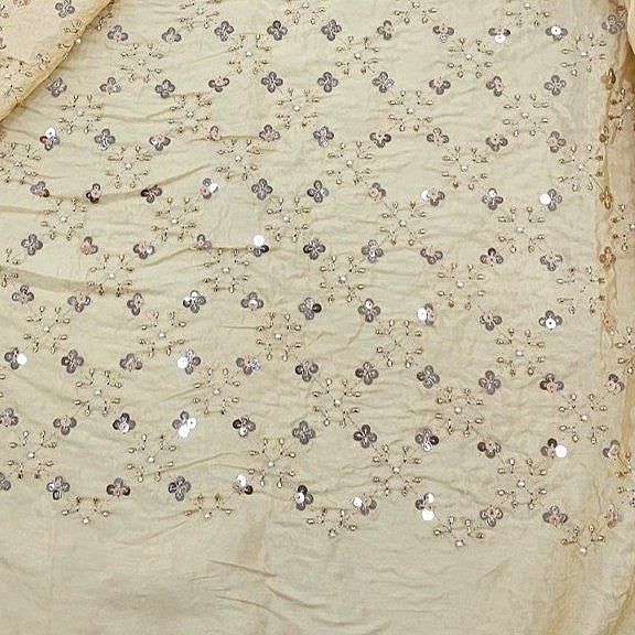 Embroidery Crepe Fabric - EB13367 - Flat fabric