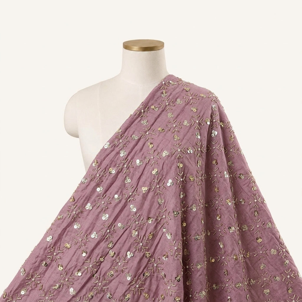 Embroidery Crepe Fabric - EB13368 - saree_drape