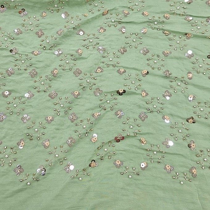 Embroidery Crepe Fabric - EB13369 - Flat fabric